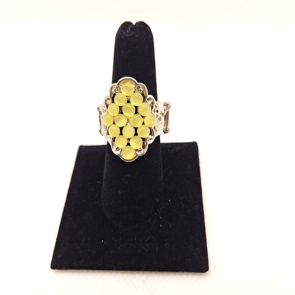 Lot of 3 Paparazzi Stretch Rings 1 Yellow/Silver 1 Black 1 White/Silver - Picture 1 of 9